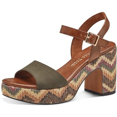 MARCO TOZZI Femme Damen Sandale , Kaki, 37 EU - Publicité MARCO TOZZI Femme Damen Sandale , Kaki, 37 EU - Publicité