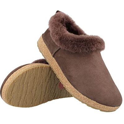 HAFLINGER Sabot en peau d'agneau Islande Chausson en feutre, café, 43 EU - Publicité HAFLINGER Sabot en peau d'agneau Islande Chausson en feutre, café, 43 EU - Publicité