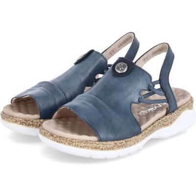 Rieker Femme V2272 Sandales Bride Cheville, Bleu, 38 EU - Publicité Rieker Femme V2272 Sandales Bride Cheville, Bleu, 38 EU - Publicité