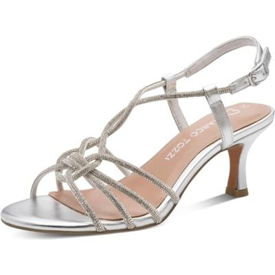 MARCO TOZZI Femme Sandale douce Feel Me semelle intérieure Vegan douce doublure intérieure Tendance, métallique (SILVER), 41 EU - Publicité MARCO TOZZI Femme Sandale douce Feel Me semelle intérieure Vegan douce doublure intérieure Tendance, métallique (SILVER), 41 EU - Publicité