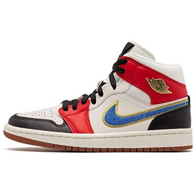 Nike Femmes Air Jordan 1 Mid Se Chaussures, Voile/photo bleu-rouge chili, 8.5 - Publicité Nike Femmes Air Jordan 1 Mid Se Chaussures, Voile/photo bleu-rouge chili, 8.5 - Publicité