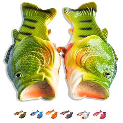 Coddies Fish Flops Tongs unisexes basses pour hommes, femmes et enfants en forme de poissons, Vert, 37/38 EU - Publicité Coddies Fish Flops Tongs unisexes basses pour hommes, femmes et enfants en forme de poissons, Vert, 37/38 EU - Publicité