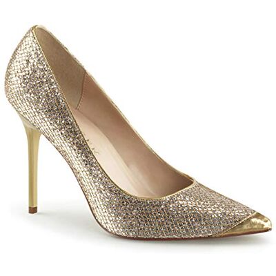 Pleaser CLASSIQUE-20 Gold Glittery Lame Fabric UK 11 (EU 44) - Publicité Pleaser CLASSIQUE-20 Gold Glittery Lame Fabric UK 11 (EU 44) - Publicité