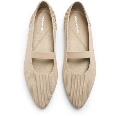 DREAM PAIRS Ballerines Femme Mary Jane en Maille Respirantes et Lavables en Machine, Chaussures Plates Elegantes pour Ville et Quotidien,Size 41.5,Nu,SDFA26005W - Publicité DREAM PAIRS Ballerines Femme Mary Jane en Maille Respirantes et Lavables en Machine, Chaussures Plates Elegantes pour Ville et Quotidien,Size 41.5,Nu,SDFA26005W - Publicité
