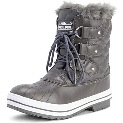 Polar Femmes Matelassé Court Canard Fourrure Doublée Boue Neige Hiver Bottes GRL39 AYC0024,39 EU,Gris Cuir - Publicité Polar Femmes Matelassé Court Canard Fourrure Doublée Boue Neige Hiver Bottes GRL39 AYC0024,39 EU,Gris Cuir - Publicité