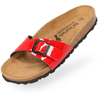 BOnova Mules Tenerife pour femme, en 10 couleurs, une bride tendance avec semelle en liège – Sandales confortables pour se sentir bien – Fabriquées dans l'UE, Vernis rouge., 39 EU - Publicité BOnova Mules Tenerife pour femme, en 10 couleurs, une bride tendance avec semelle en liège – Sandales confortables pour se sentir bien – Fabriquées dans l'UE, Vernis rouge., 39 EU - Publicité