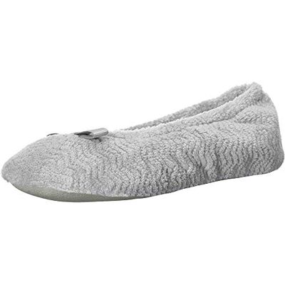Isotoner Chaussons pour femme en microterry chevron et semelle en tissu pour plus de confort, gris clair, 35.5/36.5 EU - Publicité Isotoner Chaussons pour femme en microterry chevron et semelle en tissu pour plus de confort, gris clair, 35.5/36.5 EU - Publicité