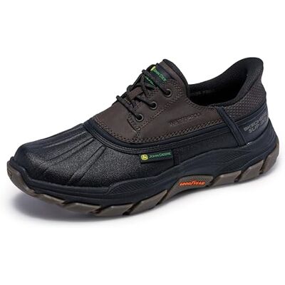 Skechers Homme Respected Tanzier Slip-In ENTRAINEUSE, Chocolate Leather/Duraleather/Black Trim, 41.5 EU - Publicité Skechers Homme Respected Tanzier Slip-In ENTRAINEUSE, Chocolate Leather/Duraleather/Black Trim, 41.5 EU - Publicité