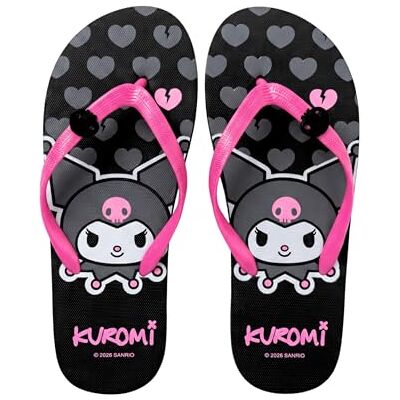 Hello Kitty Kuromi Tongs pour Femmes et Filles, Sandales D'été Kuromi Design, Tailles EU 36 à 41 (Noir, Système Taille Chaussures EU, Adulte, Femme, Numérique (intervalle), Moyen, 38, 39) - Publicité Hello Kitty Kuromi Tongs pour Femmes et Filles, Sandales D'été Kuromi Design, Tailles EU 36 à 41 (Noir, Système Taille Chaussures EU, Adulte, Femme, Numérique (intervalle), Moyen, 38, 39) - Publicité
