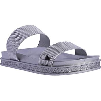 DON ALGODON Corfou Tongs Sandales Femme, Argent métallique, 37 EU - Publicité DON ALGODON Corfou Tongs Sandales Femme, Argent métallique, 37 EU - Publicité