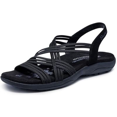 Skechers Femme Reggae Slim-Simply Stretch Sandale, Noir, 38 EU - Publicité Skechers Femme Reggae Slim-Simply Stretch Sandale, Noir, 38 EU - Publicité