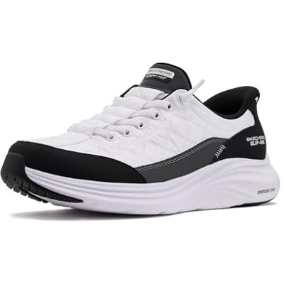 Skechers Baskets à Enfiler en Mousse Contour Foam Coupe Confortable Mains Libres pour Femme, Blanc/Noir, 10 Wide - Publicité Skechers Baskets à Enfiler en Mousse Contour Foam Coupe Confortable Mains Libres pour Femme, Blanc/Noir, 10 Wide - Publicité