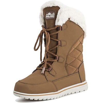Polar Boot Femmes Matelassé De Plein Air Cuff Neige Canard Imperméable Lacer Fausse Fourrure Bottes 6 TAN39 AYC0542 - Publicité Polar Boot Femmes Matelassé De Plein Air Cuff Neige Canard Imperméable Lacer Fausse Fourrure Bottes 6 TAN39 AYC0542 - Publicité