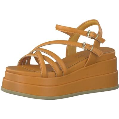 MARCO TOZZI Femme Damen Sandale cale, Mango, 39 EU - Publicité MARCO TOZZI Femme Damen Sandale cale, Mango, 39 EU - Publicité