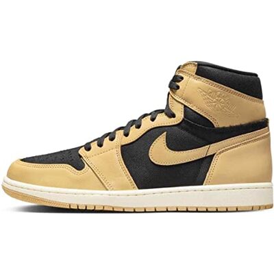 Jordan 1 Retro High OG pour homme, noir/doré métallisé, noir 2020 (555088 032), Vachetta Marron clair/noir/voile, 42.5 EU - Publicité Jordan 1 Retro High OG pour homme, noir/doré métallisé, noir 2020 (555088 032), Vachetta Marron clair/noir/voile, 42.5 EU - Publicité