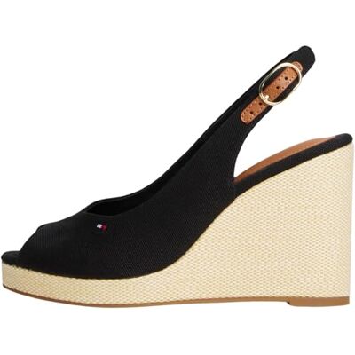 Tommy Hilfiger Espadrilles Compensées Femme Flag High Slingback à Bride Cheville, Noir (Black), 39 - Publicité Tommy Hilfiger Espadrilles Compensées Femme Flag High Slingback à Bride Cheville, Noir (Black), 39 - Publicité