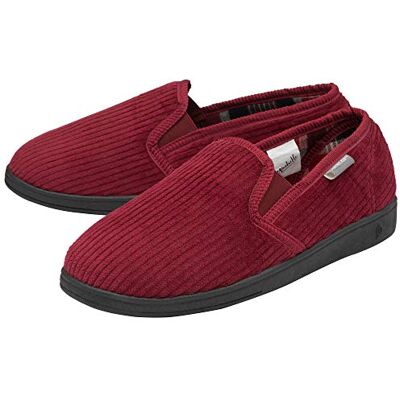 DUNLOP Chaussons confortables pour homme Double fonte Semelle en caoutchouc Lavable Tailles EU 41-46 - bordeaux, 44 EU - Publicité DUNLOP Chaussons confortables pour homme Double fonte Semelle en caoutchouc Lavable Tailles EU 41-46 - bordeaux, 44 EU - Publicité