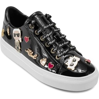 Karl Lagerfeld Femme Cate Pins Lace Up Platform Sneaker Basket, Noir, 40.5 EU - Publicité Karl Lagerfeld Femme Cate Pins Lace Up Platform Sneaker Basket, Noir, 40.5 EU - Publicité
