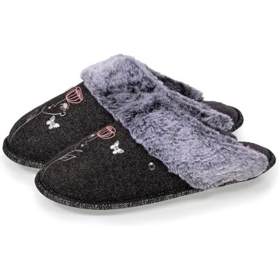 Isotoner Chaussons pantoufles Mules femme ultra confortables, bordure en fausse fourrure, 37, gris chiné - Publicité Isotoner Chaussons pantoufles Mules femme ultra confortables, bordure en fausse fourrure, 37, gris chiné - Publicité