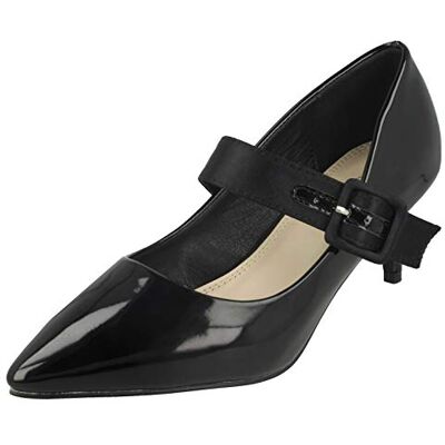 Spot On Chaussures à boucle épaisse pour femme F90059 Noir synthétique verni Taille UK 6 Taille EU 39 Taille US 8 - Publicité Spot On Chaussures à boucle épaisse pour femme F90059 Noir synthétique verni Taille UK 6 Taille EU 39 Taille US 8 - Publicité