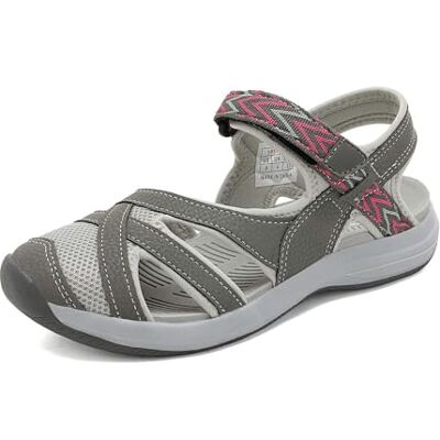 DREAM PAIRS Sandales de Randonnée Femme Bout Fermé Antidérapantes Protection Orteil Confortables Respirantes Séchage Rapide Marche Trekking Extérieur Été,Size 36,Gris/Corail,181103 - Publicité DREAM PAIRS Sandales de Randonnée Femme Bout Fermé Antidérapantes Protection Orteil Confortables Respirantes Séchage Rapide Marche Trekking Extérieur Été,Size 36,Gris/Corail,181103 - Publicité