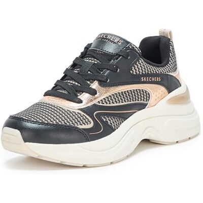 Skechers Femme Hazel-Metallic Soiree Basket, Noir/Or, 39 EU - Publicité Skechers Femme Hazel-Metallic Soiree Basket, Noir/Or, 39 EU - Publicité