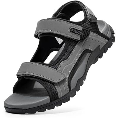 FitVille Sandales de Sport Homme Large Sandales Outdoor avec Fermeture à Scratch Antidérapantes Légère Chaussures de Randonnée Respirantes pour Été Gris Foncé 43.5 EU Large - Publicité FitVille Sandales de Sport Homme Large Sandales Outdoor avec Fermeture à Scratch Antidérapantes Légère Chaussures de Randonnée Respirantes pour Été Gris Foncé 43.5 EU Large - Publicité