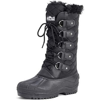 Polar Femmes Tall Matelassé Fourrure Doublée Neige Tactique Imperméable Hauteur Du Genou En Marchant Bottes Noir UK6/EU39 YC0356 - Publicité Polar Femmes Tall Matelassé Fourrure Doublée Neige Tactique Imperméable Hauteur Du Genou En Marchant Bottes Noir UK6/EU39 YC0356 - Publicité