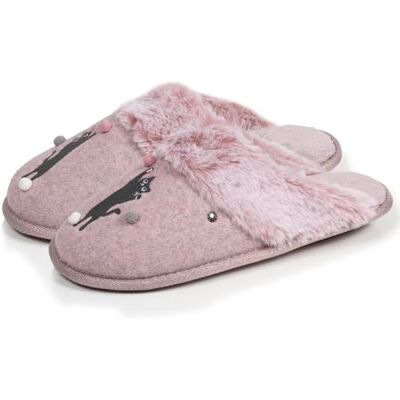Isotoner Chaussons pantoufles Mules femme chat fantaisie, 40, rose chiné - Publicité Isotoner Chaussons pantoufles Mules femme chat fantaisie, 40, rose chiné - Publicité