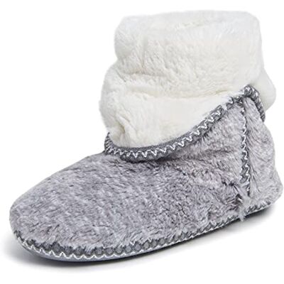 Dearfoams Chaussons Beth Foldover pour femme, Gris givré, 37/38 EU - Publicité Dearfoams Chaussons Beth Foldover pour femme, Gris givré, 37/38 EU - Publicité