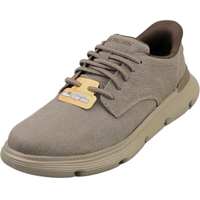 Skechers Homme Baskets en Toile Garza À Enfiler, Dark Taupe, 42 EU - Publicité Skechers Homme Baskets en Toile Garza À Enfiler, Dark Taupe, 42 EU - Publicité