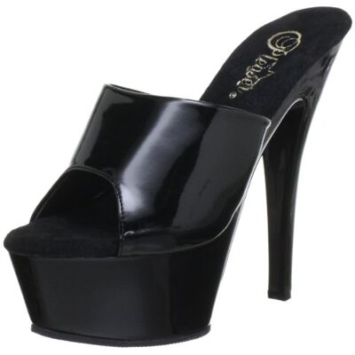 Pleaser Kiss 201 Sandales compensées Femme Noir (Black Patent) 37 EU - Publicité Pleaser Kiss 201 Sandales compensées Femme Noir (Black Patent) 37 EU - Publicité