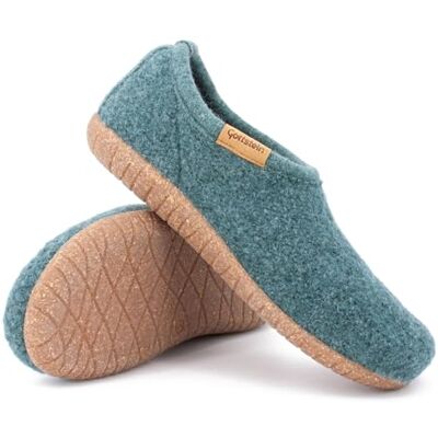 Gottstein Chaussons en feutre Alpine Midcut Chaussons pour homme et femme en 100 % laine vierge avec semelle intérieure confortable, Vert océan, 44 EU - Publicité Gottstein Chaussons en feutre Alpine Midcut Chaussons pour homme et femme en 100 % laine vierge avec semelle intérieure confortable, Vert océan, 44 EU - Publicité