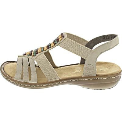 Rieker Damenschuhe Sandalen Flach Sandalette Beige Freizeit, Schuhgröße:38 EU - Publicité Rieker Damenschuhe Sandalen Flach Sandalette Beige Freizeit, Schuhgröße:38 EU - Publicité