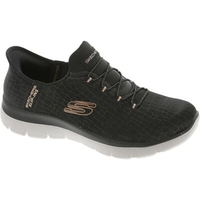 Skechers Summits SR Chaussures de Service Alimentaire Mains Libres pour Femme, Or Rose Noir., 5 UK Wide - Publicité Skechers Summits SR Chaussures de Service Alimentaire Mains Libres pour Femme, Or Rose Noir., 5 UK Wide - Publicité