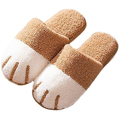 HANDKEI Pantoufles en peluche patte de chat pour femmes mignonnes hiver pantoufles d'intérieur douces et chaudes pantoufles pour la maison (40/41 EU, Kaki, numeric_40) - Publicité HANDKEI Pantoufles en peluche patte de chat pour femmes mignonnes hiver pantoufles d'intérieur douces et chaudes pantoufles pour la maison (40/41 EU, Kaki, numeric_40) - Publicité