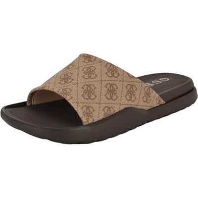 Guess Homme Magaria Sandale Glissante, Logo Marron Clair Multi 230, 47 EU - Publicité Guess Homme Magaria Sandale Glissante, Logo Marron Clair Multi 230, 47 EU - Publicité