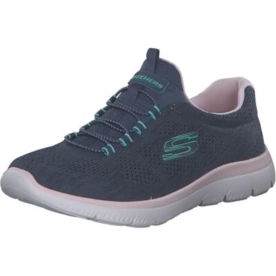 Skechers Femme Summits Fun Flare Espadrilles, Navy Mesh/Pink & Turquoise Trim, 35.5 EU - Publicité Skechers Femme Summits Fun Flare Espadrilles, Navy Mesh/Pink & Turquoise Trim, 35.5 EU - Publicité