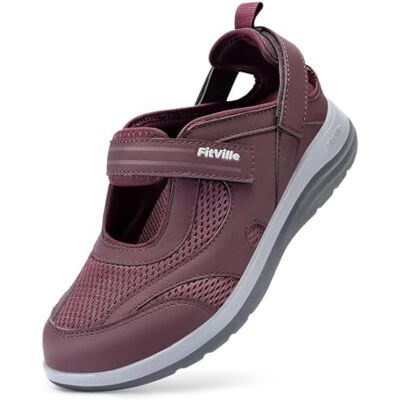 FitVille Chaussures pour Femmes à Pieds Larges Chaussures de Marche Confortables et Respirantes Sandales avec Soutien de la Voûte Plantaire Rouge 42.5 EU X-Large - Publicité FitVille Chaussures pour Femmes à Pieds Larges Chaussures de Marche Confortables et Respirantes Sandales avec Soutien de la Voûte Plantaire Rouge 42.5 EU X-Large - Publicité
