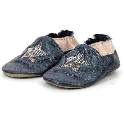 Robeez STAR STRIPE,CHAUSSON LAYETTE MARINE METAL, 23/24 EU - Publicité Robeez STAR STRIPE,CHAUSSON LAYETTE MARINE METAL, 23/24 EU - Publicité
