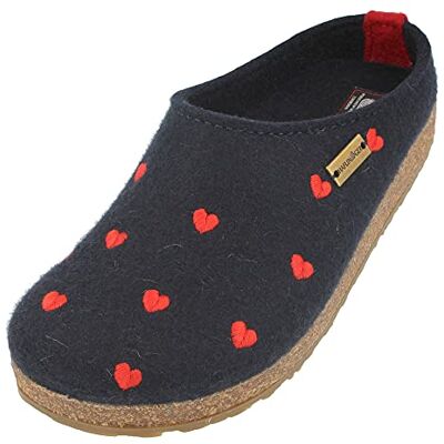 HAFLINGER Grizzly Cuoricini Chaussons Femme, Pointure:40 EU, La Couleur:Bleu - Publicité HAFLINGER Grizzly Cuoricini Chaussons Femme, Pointure:40 EU, La Couleur:Bleu - Publicité