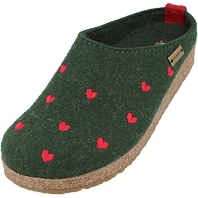 HAFLINGER Grizzly Cuoricini 741031 Chaussons Femme, Pointure:41 EU, La Couleur:Vert - Publicité HAFLINGER Grizzly Cuoricini 741031 Chaussons Femme, Pointure:41 EU, La Couleur:Vert - Publicité