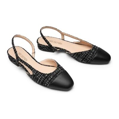 DREAM PAIRS Ballerines plates à bride arrière pour femme Bout rond Talon bas Confortables Pour bureau, fête, mariage, affaires, décontractées, noir, 37 EU - Publicité DREAM PAIRS Ballerines plates à bride arrière pour femme Bout rond Talon bas Confortables Pour bureau, fête, mariage, affaires, décontractées, noir, 37 EU - Publicité