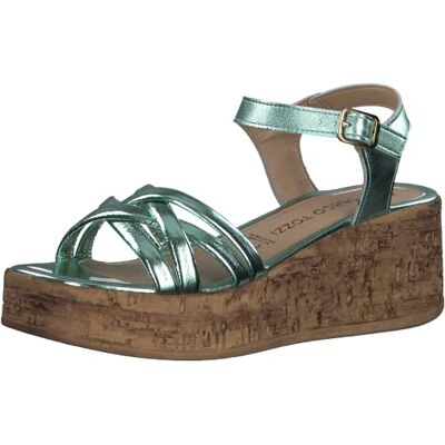 MARCO TOZZI Femme Damen Sandale cale, Mint Metallic, 40 EU - Publicité MARCO TOZZI Femme Damen Sandale cale, Mint Metallic, 40 EU - Publicité