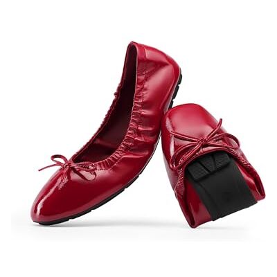 DREAM PAIRS Ballerines plates pliables à bout carré pour femme avec nœud, confortables, légères et à enfiler, Rouge tapoté, 39.5 EU - Publicité DREAM PAIRS Ballerines plates pliables à bout carré pour femme avec nœud, confortables, légères et à enfiler, Rouge tapoté, 39.5 EU - Publicité