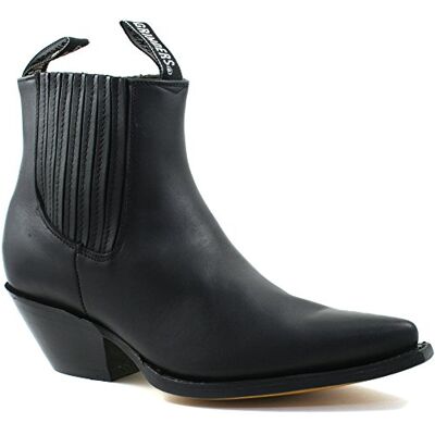 MENS GRINDERS MUSTANG BLACK LEATHER WESTERN ANKLE COWBOY BOOTS -UK 10 (EU 44) - Publicité MENS GRINDERS MUSTANG BLACK LEATHER WESTERN ANKLE COWBOY BOOTS -UK 10 (EU 44) - Publicité