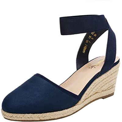 DREAM PAIRS Sandales Compensées pour Femmes Bout Ouvert Bride à la Cheville Espadrilles Sandale à Talon Compensé Été Classique Marine Amanda-1 Taille 38 - Publicité DREAM PAIRS Sandales Compensées pour Femmes Bout Ouvert Bride à la Cheville Espadrilles Sandale à Talon Compensé Été Classique Marine Amanda-1 Taille 38 - Publicité
