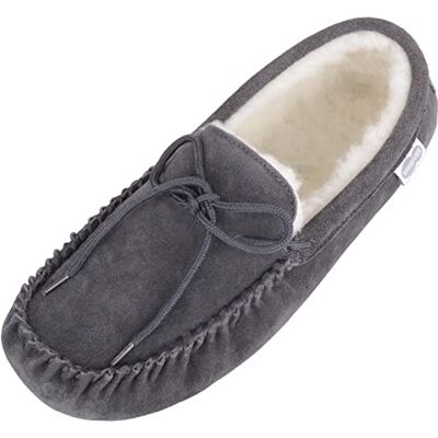 Snugrugs Lambswool Suede with Soft Sole Homme, Mocassins/Pantoufles, Gris Grau (Dunkelgrau), Taille 10UK/EU 44-45 - Publicité Snugrugs Lambswool Suede with Soft Sole Homme, Mocassins/Pantoufles, Gris Grau (Dunkelgrau), Taille 10UK/EU 44-45 - Publicité