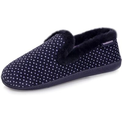 Isotoner Chaussons pantoufles Charentaises femme soutien voûte plantaire, mémoire de forme, chaud et tendance à pois, 39, pois - Publicité Isotoner Chaussons pantoufles Charentaises femme soutien voûte plantaire, mémoire de forme, chaud et tendance à pois, 39, pois - Publicité