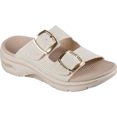 Skechers Women's Two Band Slide Sandal, Natural, 7 - Publicité Skechers Women's Two Band Slide Sandal, Natural, 7 - Publicité